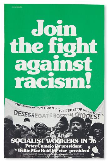 (CIVIL RIGHTS.) REID, WILLIE MAE. Vote Socialist Workers, Willie Mae Reid for Vice President * Vote Socialist Workers * Join the Fight